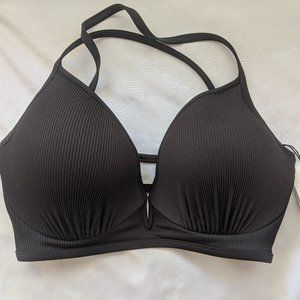 NWT Shade & Shore Black Bikini Top - 34DD
